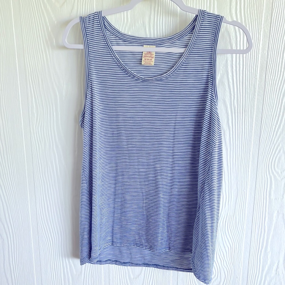 Women’s blue and white striped tank top